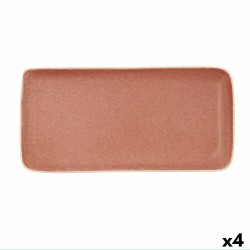 Bandeja de Aperitivos Bidasoa Gio Marru00f3n Ceru00e1mica Rectangular 28 x 14 cm (4 Unidades)