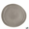 Plato Llano Bidasoa Gio Irregular Gris Ceru00e1mica 26,5 cm (4 Unidades)