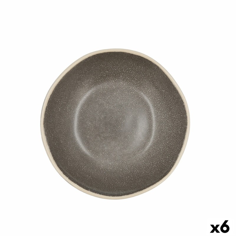 Plato Hondo Bidasoa Gio Ceru00e1mica Gris 19 cm (6 Unidades)