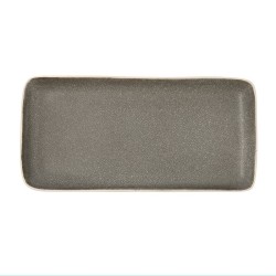 Bandeja de Aperitivos Bidasoa Gio Rectangular Gris 28 x 14 cm Ceru00e1mica (4 Unidades)