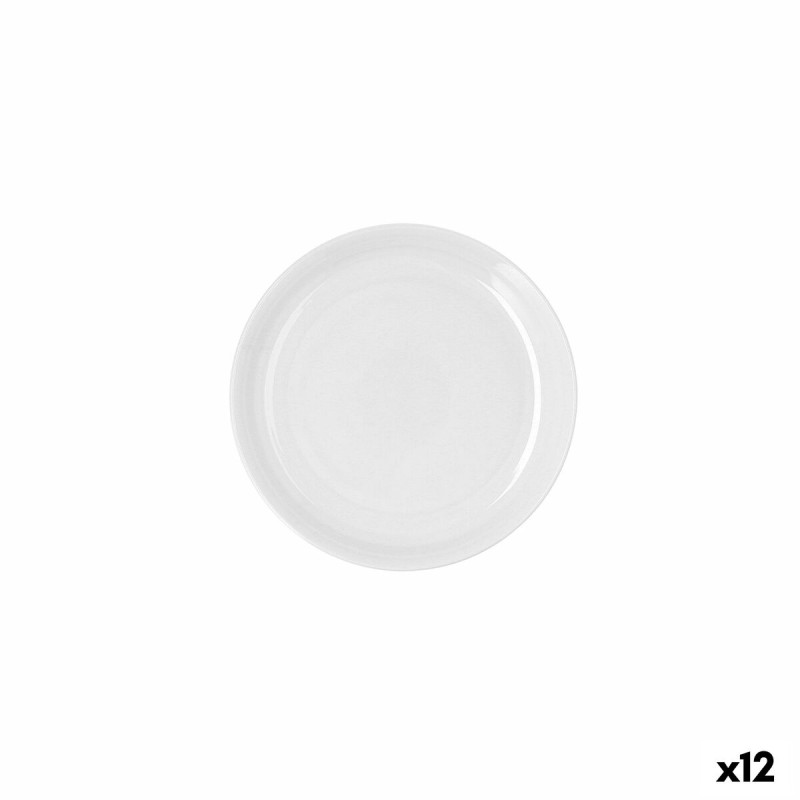 Plato Llano Ariane Artisan Ceru00e1mica Blanco u00d8 21 cm (12 Unidades)