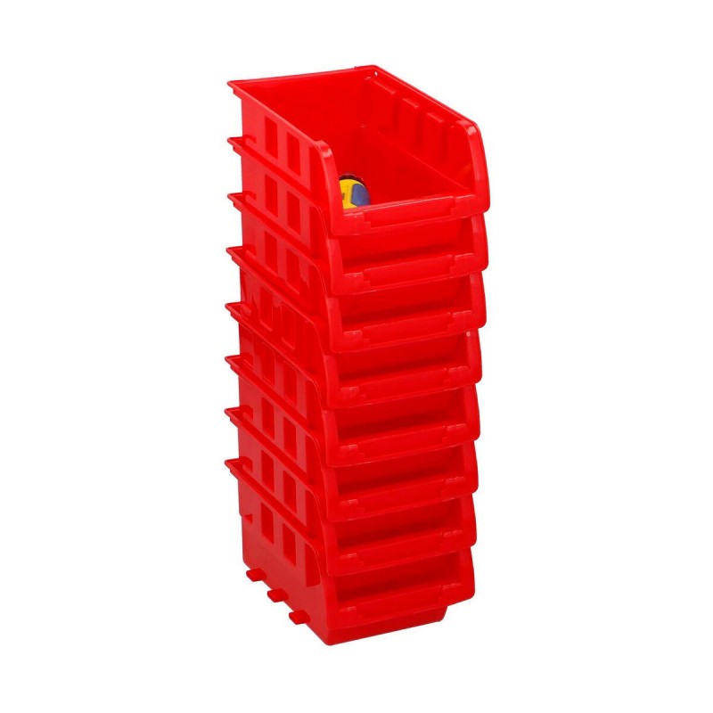 Set de Cajas Organizadoras Apilables Kinzo Rojo 12 x 10 cm Polipropileno (8 Unidades)