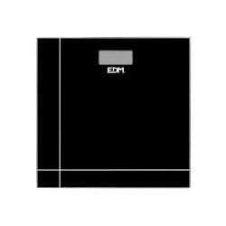 Báscula Digital de Baño EDM Cristal Negro 180 kg (26 x 26 x 2 cm)