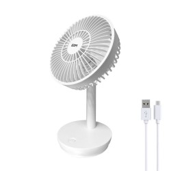 Ventilador de Sobremesa EDM Blanco 4 W 16,5 x 18,5 cm Recargable USB