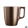 Taza Mug Luminarc Flashy Marru00f3n 250 ml Vidrio (6 Unidades)