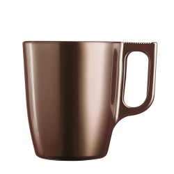 Taza Mug Luminarc Flashy Marru00f3n 250 ml Vidrio (6 Unidades)