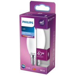 Bombilla LED Philips Vela Blanco F 40 W 4,3 W E14 470 lm 3,5 x 9,7 cm (6500 K)