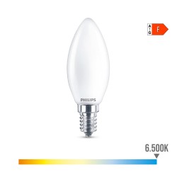 Bombilla LED Philips Vela Blanco F 40 W 4,3 W E14 470 lm 3,5 x 9,7 cm (6500 K)