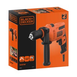 Set de taladro y accesorios Black & Decker BEH200-QS 500 W 230 V 230-240 V