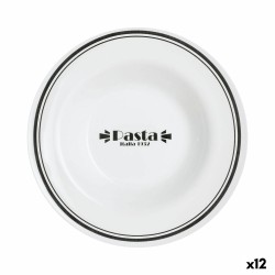 Plato para Pasta Luminarc Friends Time Bistro Blanco/Negro Vidrio 28,5 cm (12 Unidades)