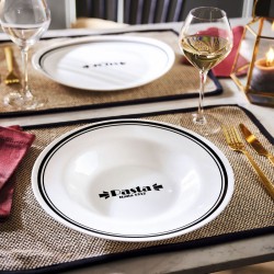 Plato para Pasta Luminarc Friends Time Bistro Blanco/Negro Vidrio 28,5 cm (12 Unidades)