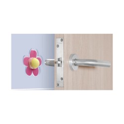 Tope Inofix Flor Puertas Adhesivo Rosa PVC