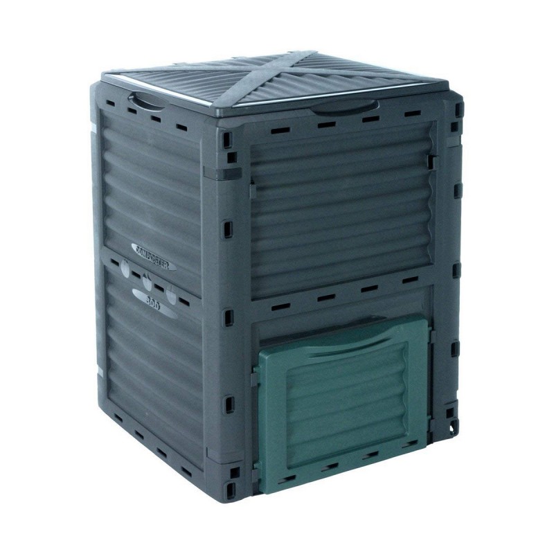 Cubo de compostaje 61 x 61 x 83 cm Negro 300 L