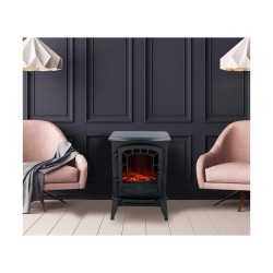 Chimenea Eléctrica Decorativa de Pared Classic Fire Torino Negro 2000 W