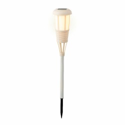 Antorcha de Jardín Lumineo Solar Blanco Mimbre 61 x 10 cm