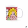 Taza Quid Pin Up Cu00f3mics Multicolor Ceru00e1mica 330 ml (12 Unidades)