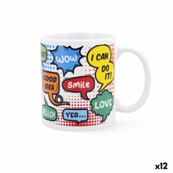 Taza Quid Wow Cu00f3mics Multicolor Ceru00e1mica 330 ml (12 Unidades)