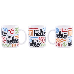 Taza Quid Hello Cu00f3mics Multicolor Ceru00e1mica 330 ml (12 Unidades)