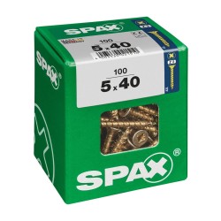 Caja de tornillos SPAX Yellox Madera Cabeza plana 100 Piezas (5 x 40 mm)