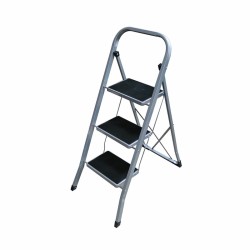 Escalera plegable de 3 peldaños EDM Gris Acero (47 x 71 x 105 cm)