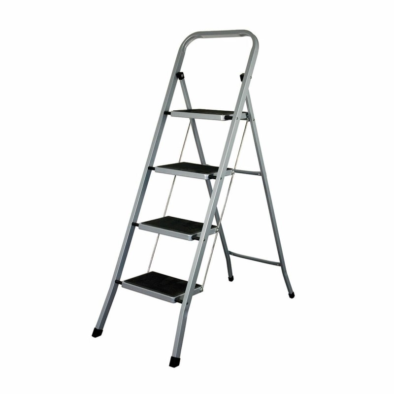 Escalera plegable de 4 peldaños EDM Gris Acero (47 x 89 x 128 cm)