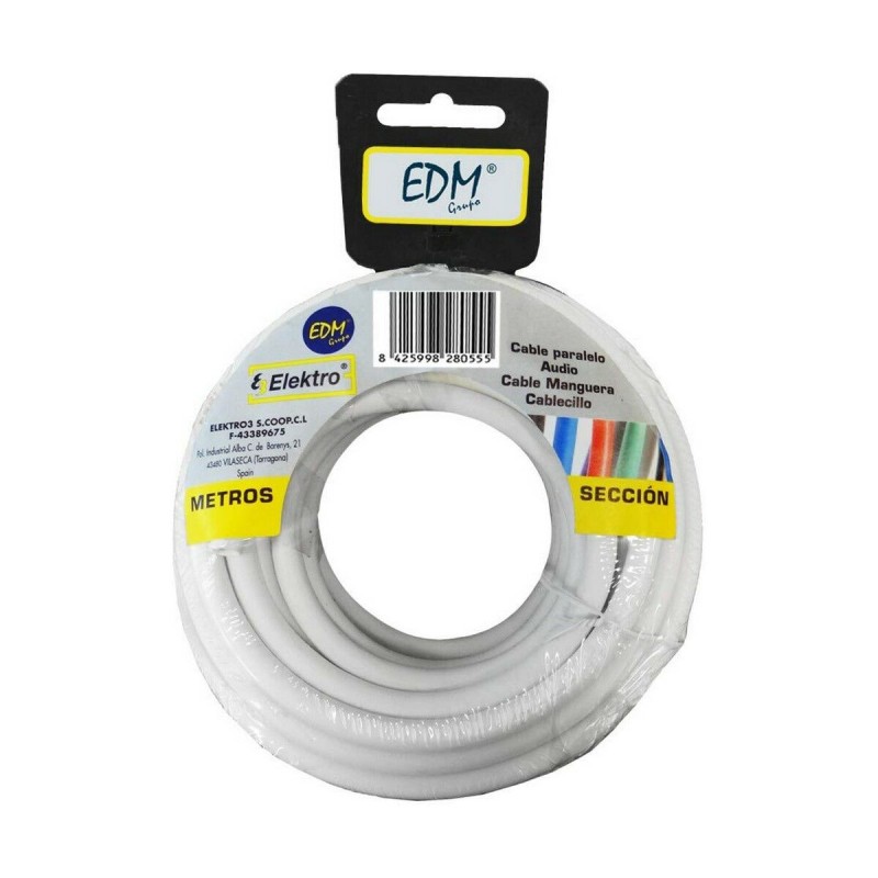 Cable EDM 2 x 0,75 mm Blanco 20 m