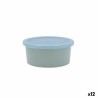 Fiambrera Redonda con Tapa Quid Inspira 470 ml Azul Plu00e1stico (12 Unidades)