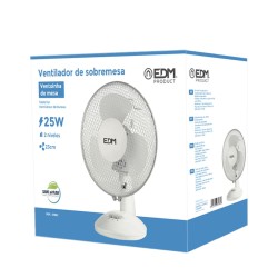 Ventilador de Sobremesa EDM Blanco 25 W Ø 23 x 36 cm