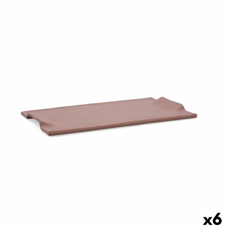 Bandeja de Aperitivos Quid Mineral Gres Terracota Ceru00e1mica 30 x 18 cm (6 Unidades)