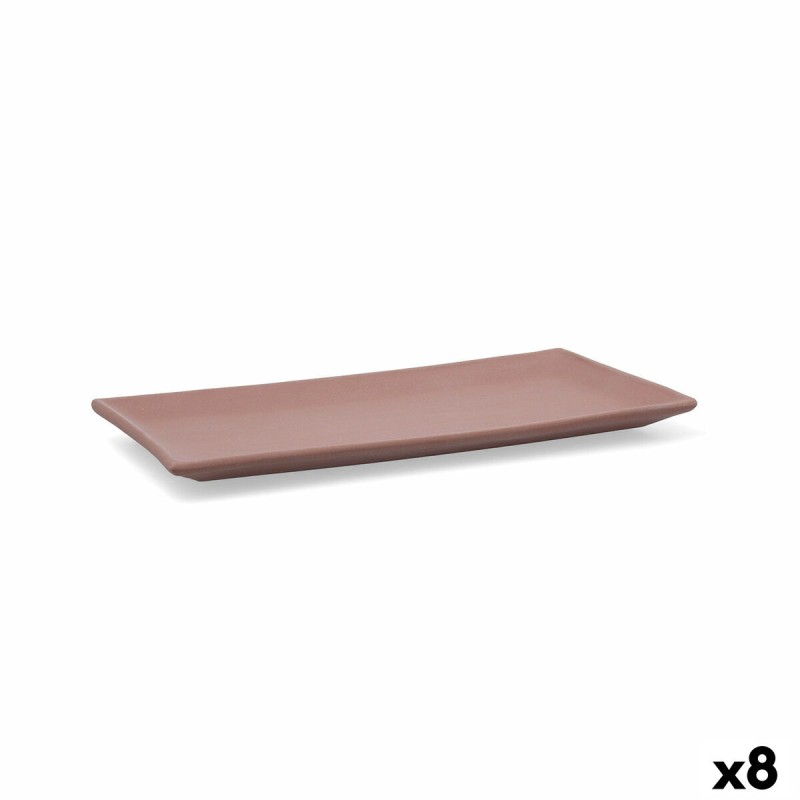 Bandeja de Aperitivos Quid Mineral Gres Terracota Ceru00e1mica 15 x 30 cm (8 Unidades)