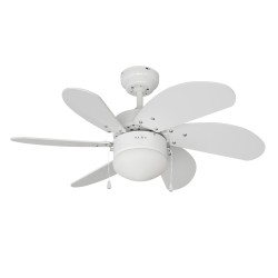 Ventilador de Techo con Luz EDM 33985 Aral Blanco 50 W