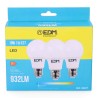 Pack de 3 bombillas LED EDM F 10 W E27 810 Lm Ø 6 x 10,8 cm (6400 K)