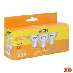 Pack de 3 bombillas LED EDM F 5 W GU10 450 lm Ø 5 x 5,5 cm (3200 K)