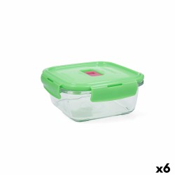 Fiambrera Hermu00e9tica Luminarc Pure Box Holy Verde Vidrio Cuadrada 760 ml (6 Unidades)