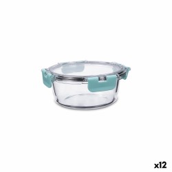 Fiambrera Hermu00e9tica Quid Purity Redonda 640 ml Transparente Vidrio (12 Unidades)