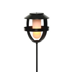 Luz solar Lumineo 898216 Efecto llama Antorcha Negro Hierro 63 cm