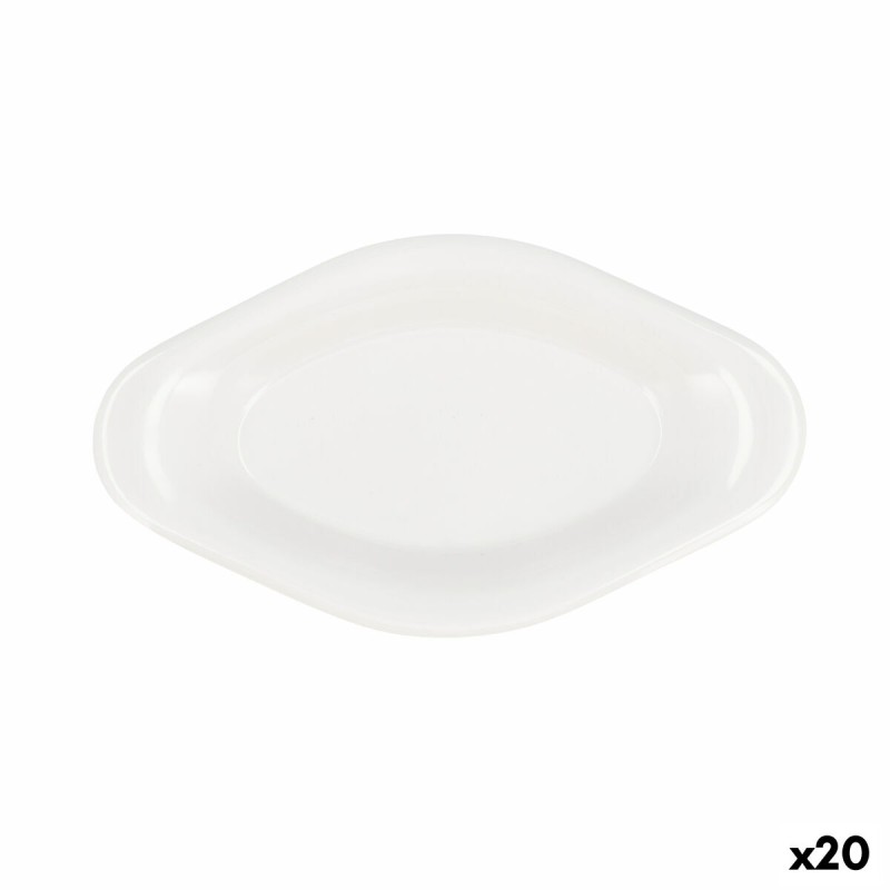 Bandeja de Aperitivos Quid Select Blanco Plu00e1stico 17 x 9,5 x 2 cm (20 Unidades)