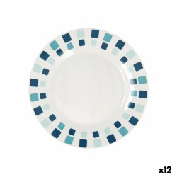 Plato de Postre Quid Simetric Azul Ceru00e1mica 19 cm (12 Unidades)