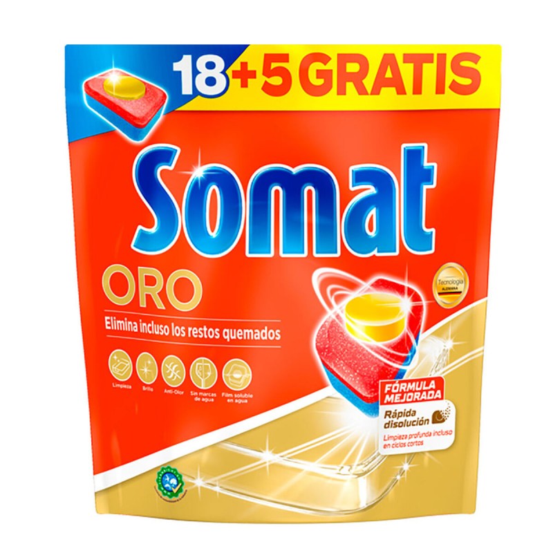 Pastillas para Lavavajillas Somat Oro