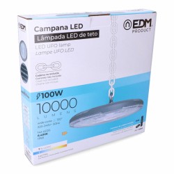 Campana LED EDM Aluminio 100 W 10000 Lm Ø 30 x 3,2 cm