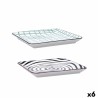 Bandeja de Aperitivos Bidasoa Zigzag Multicolor Ceru00e1mica 21 x 21 cm (6 Unidades)