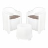 Conjunto de Mesa con 2 Sillones IPAE Progarden Luna sluc06bg Blanco Jardín (3 Piezas)