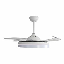 Ventilador de Techo con Luz EDM 33827 Ross Blanco 35 W 4100 Lm 2190 Lm Retráctil