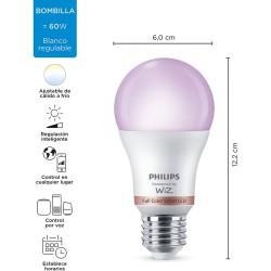 Bombilla Inteligente Philips Wiz Full Colors F 8,5 W E27 806 lm (2200-6500 K)