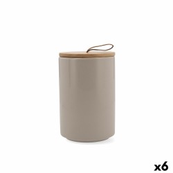 Tarro Quid Ozon Beige Ceru00e1mica 10,4 x 16 cm (6 Unidades)