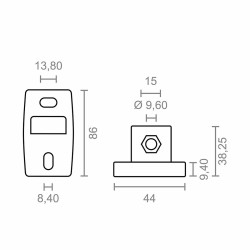 Soporte para toldo Micel TLD02 Blanco 4,4 x 3,82 x 8,6 cm Pared 2 Piezas