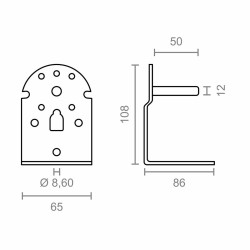 Soporte para toldo Micel TLD08 Blanco 6,5 x 8,6 x 10,8 cm Eje 2 Piezas