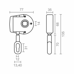 Mecanismo para toldo enrollable Micel TLD05 Blanco 7,7 x 3,5 x 13,5 cm Manual 1:7