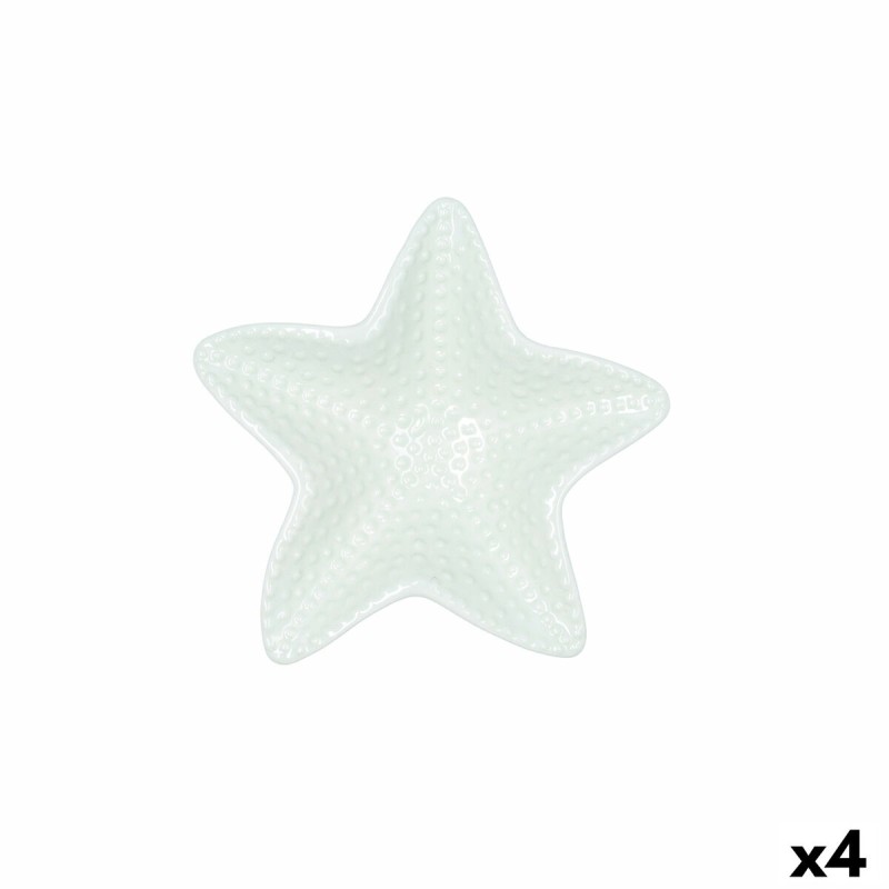 Cuenco Quid Kaleido Verde Ceru00e1mica Estrella 16 x 16 x 3,5 cm (4 Unidades)