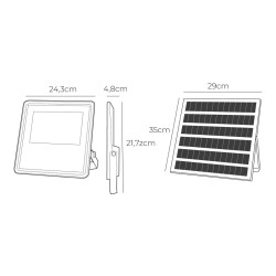 Foco Proyector EDM 31858 Slim 200 W 1800 Lm Solar (6500 K)